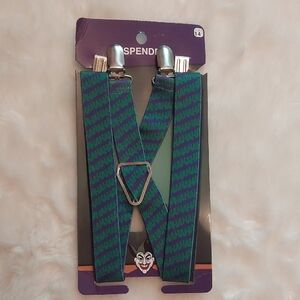 Buckle-Down Purple and Green Joker Suspenders
